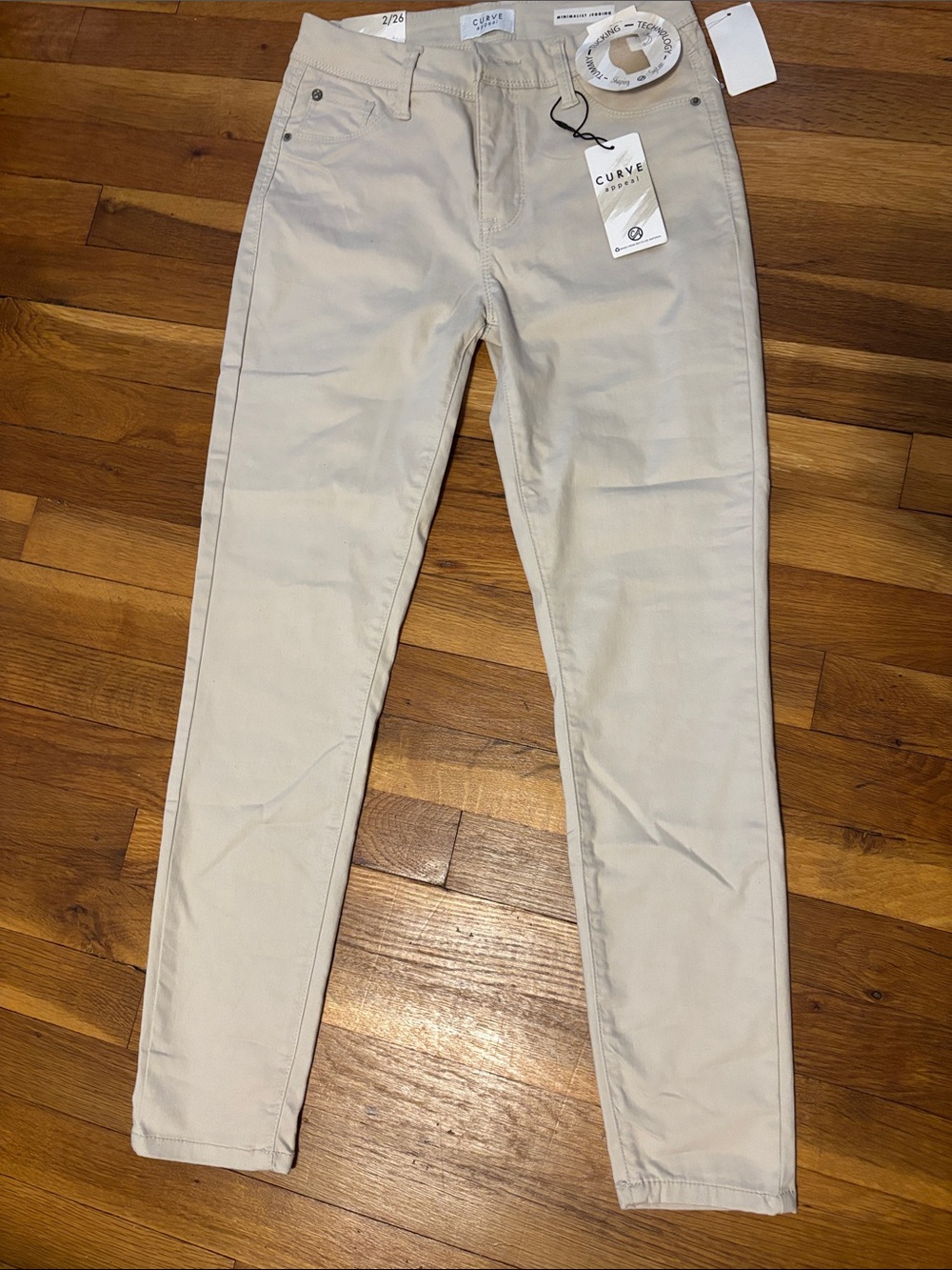 Curve Appeal Skinny Minimalist Jegging Leggings Pants — Cream